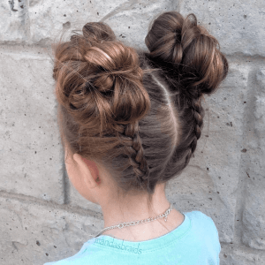 Dutch Braids into Voluminous Buns